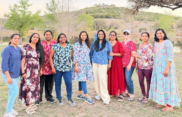 Women of the fellowship together in the Texas hills