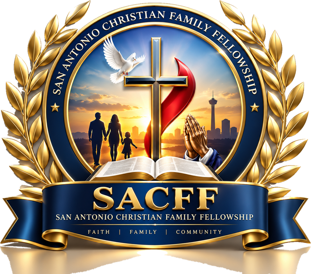 SACFF — San Antonio Christian Family Fellowship. Faith, Family, Community.