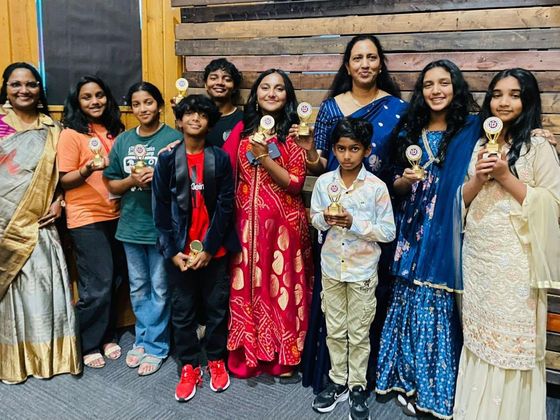 Youth of the fellowship with their Talent Time awards